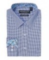 Men's Modern Fit Olives Circle Dress Shirt Blue $21.51 Dress Shirts